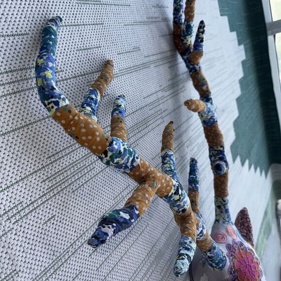 32" HUGE Fabric Deer Head Wall Decor Boho Shabby Chic Cottage Farmhouse Art - Picture 3 of 12